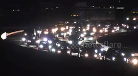 US, Los Angeles: San Bernardino Cajon Pass Hit With Thanksgiving Traffic