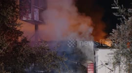 US, Los Angeles: Manchester Square Previous Burn Structure Fire