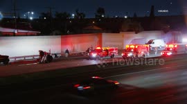 US, Los Angeles: Commerce Traffic Collision Causes Extended Closure on Interstate 5 South