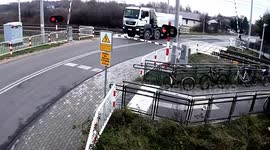 Trapped driver tries to flag down speeding train before collision