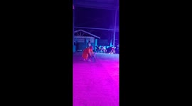 Guy attempts headstand on chair, falls, and breaks it in Calinan, Davao City, Philippines