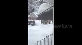 US Weather: Snow Strands National Guard Vehicle In PA