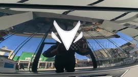 China: ARCFOX cars are displayed inside a store in Beijing