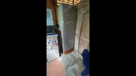 Unique refrigerator door leads outside in Gunung Kidul, Yogyakarta, Indonesia