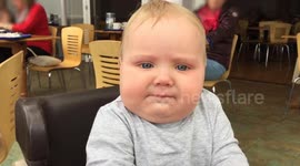 Baby puts in extra effort for his post lunch classic Poo Face