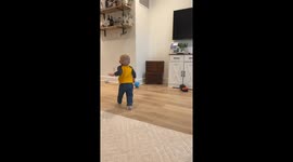 Toddler Pretends to Be Hurt So He Can Get Kisses From Dog