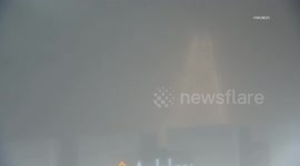 US, Los Angeles: Covina Heavy Fog Impacts 10 Freeway and San Gabriel Valley