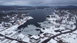 Aerial View of East Cove Moosehead Lake, Greenville, Maine December 5th, 2024