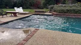 Earthquake causes visible waves in the pool in California, USA