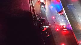 US, Los Angeles: Santa Clarita Medic Struck in Seven Car Freeway Crash