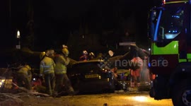 Man dies after tree falls on car during strong Storm Darragh winds near Birmingham, England