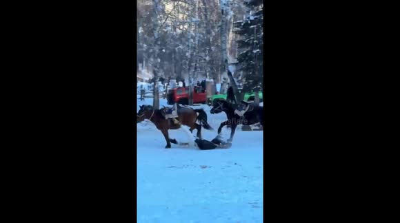 Woman rescued after being dragged by horse in Xinjiang, China - Buy ...