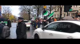 Syrian opposition at the rally outside the Russian embassy in London -7 Dec 2024