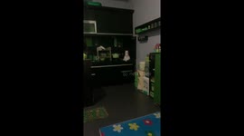 Pet cat with glowing red eyes stares at owner in Garut, Indonesia