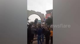 Syrians tear down monument to former leader Hafez al-Assad