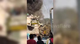 India: People jump from building in panic as massive fire sweeps through restaurant