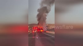 US: 40,000 Pounds of Chocolate Melt in Truck Fire on I-580, Causing Traffic Chaos