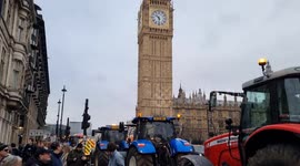 tractors take over Whitehall in protest against the government