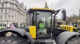 Tractors leaving the latest farmers demonstration.