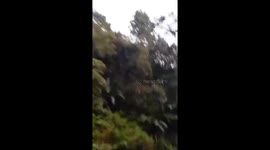 moment second second a 50 meter high cliff landslides in Indonesia