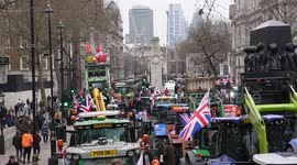 100's of tractors take over Whitehall during a farmers protest against the draconian policies of the UK Government