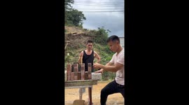 Precision and power: Young martial artist in China breaks bricks with inch punch