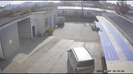 Courier's vehicle crashes into factory wall in Qingdao due to puppy chase