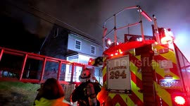 Dramatic House fire with Rescue and Burn Victim, Coal Township, Pennsylvania