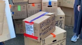 Hundreds of renters march with boxes in Central London demanding rent controls