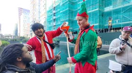 Santas up to some naughty behaviour at this years annual Santacon