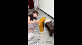 Housewife builds impressive golden house model