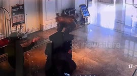 Hotel employees break ornament and freeze in awkward seven-second stare