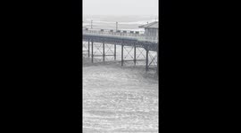 Storm Darragh's  Storm Damage to Llandudno Pier, North Wales.