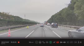 High-speed tesla collision in China: A frightening dashcam capture
