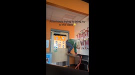 Exclusive- Teacher gets the Friday scare of a lifetime in hilarious student prank