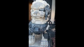 Sleek cyber-style stone lions spotted in China