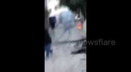 The Palestinian Authority security forces fire grenades at civilian women in the Jenin refugee camp in the West Bank