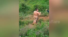 Police in Brazil find half-naked clerk tied to a pole