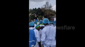 Kenya: Medical workers protest outside the Headquarters of the Social Health Authority in Nairobi