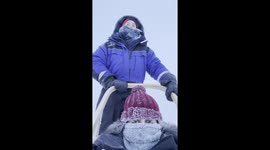 Sledding in -35 degrees with frozen lashes