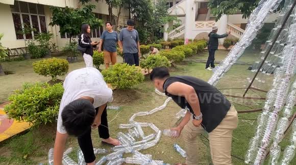 Beautiful Christmas Tree 7 Meters High From Used Drink Bottles