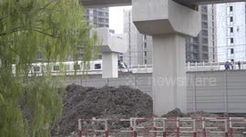 Shanghai metro line suspends services after falling crane damages tracks