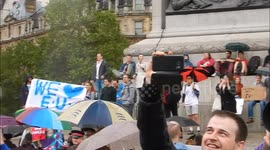 Pro EU demonstrators stage protest in Trafalgar Square