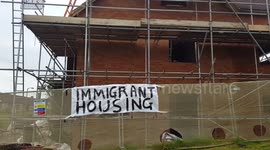 Graffiti Banner on House on EU referendum Voting Day