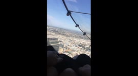 Woman tries out 'Skyslide' in tallest building in LA