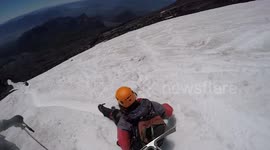 Sledding down a snow-covered volcano looks awesome on a GoPro