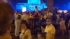 Elderly bottle collector and a hot girl!