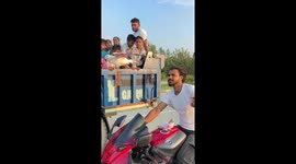 Riding a motorbike with pigeons in Haldwani, Uttarakhand