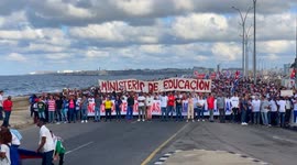 Cuba: Thousands in Havana protest US hostility toward Cuba