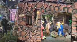 Christmas crib at Our Lady of Rosary Church in Qatar in Middle East a muslim country